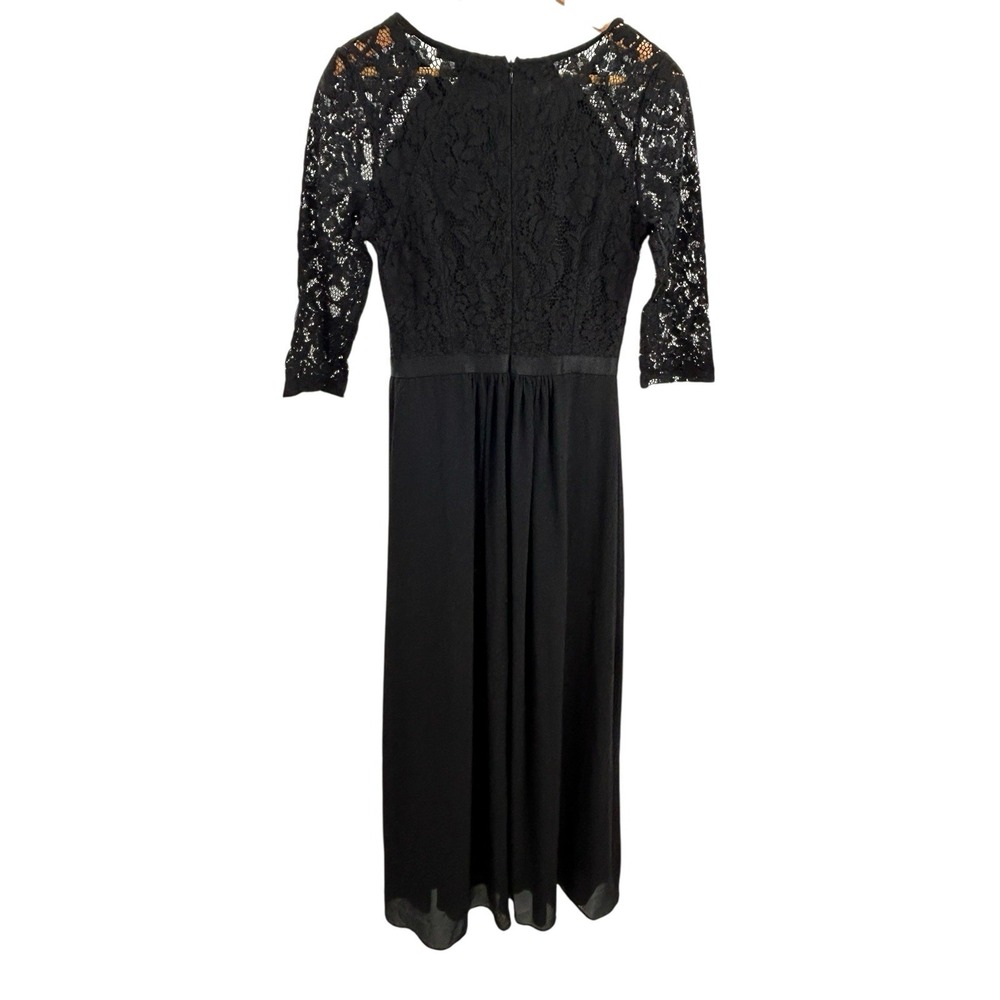 Musol Black Crochet Lace Maxi‎ Dress Lined Women's Medium Sleeveless Formal Gown